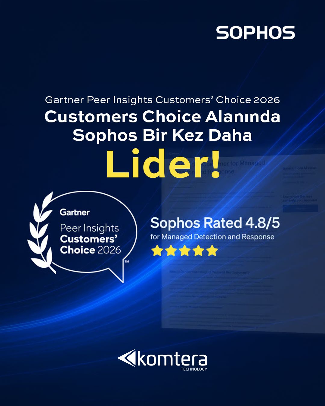 Sophos, 2026 Gartner Peer Insights “Customers’ Choice” Ödülünü Kazandı