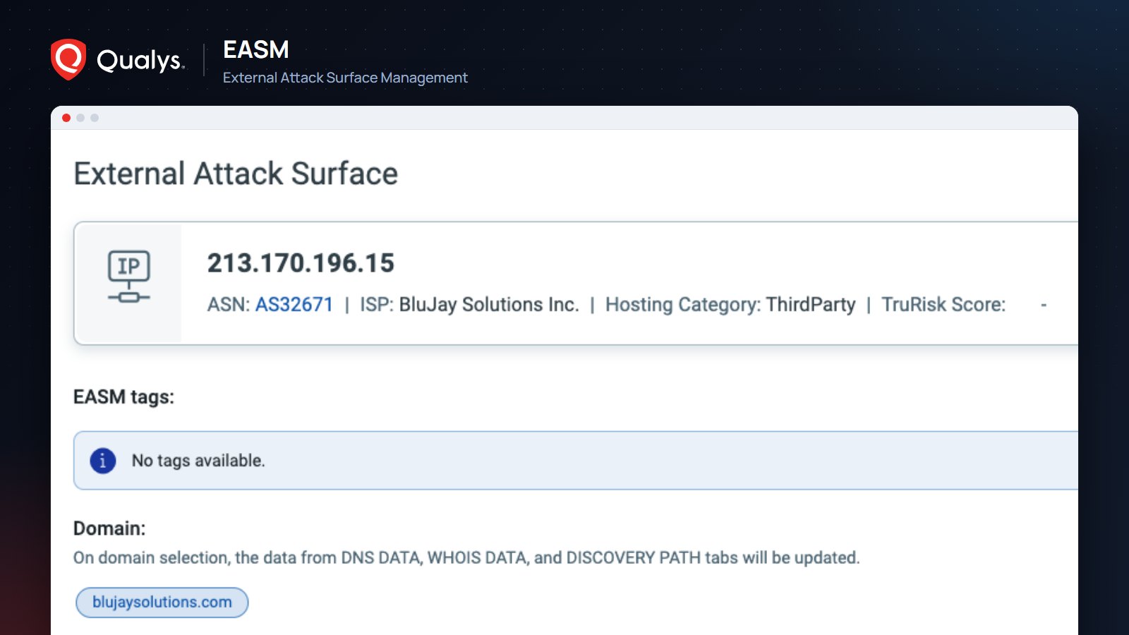 Qualys EASM (External Attack Surface Management)