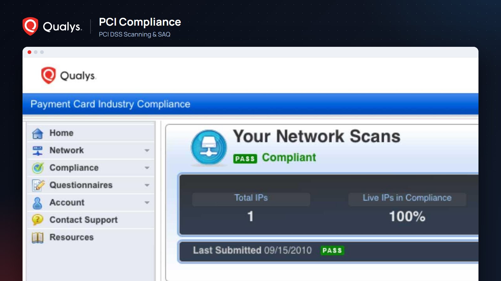 Qualys PCI Compliance (PCI DSS and Self-Assessment Questionnaire)